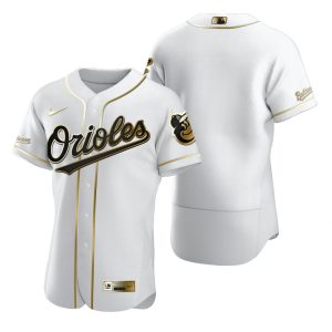 Outstanding Baltimore Orioles Blank White Nike Men's Authentic Golden Edition MLB Jersey