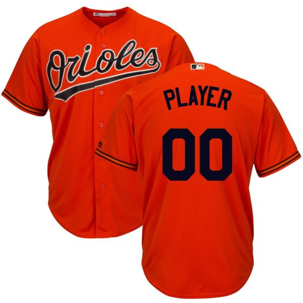 Outstanding Baltimore Orioles Majestic Cool Base Custom Jersey Orange