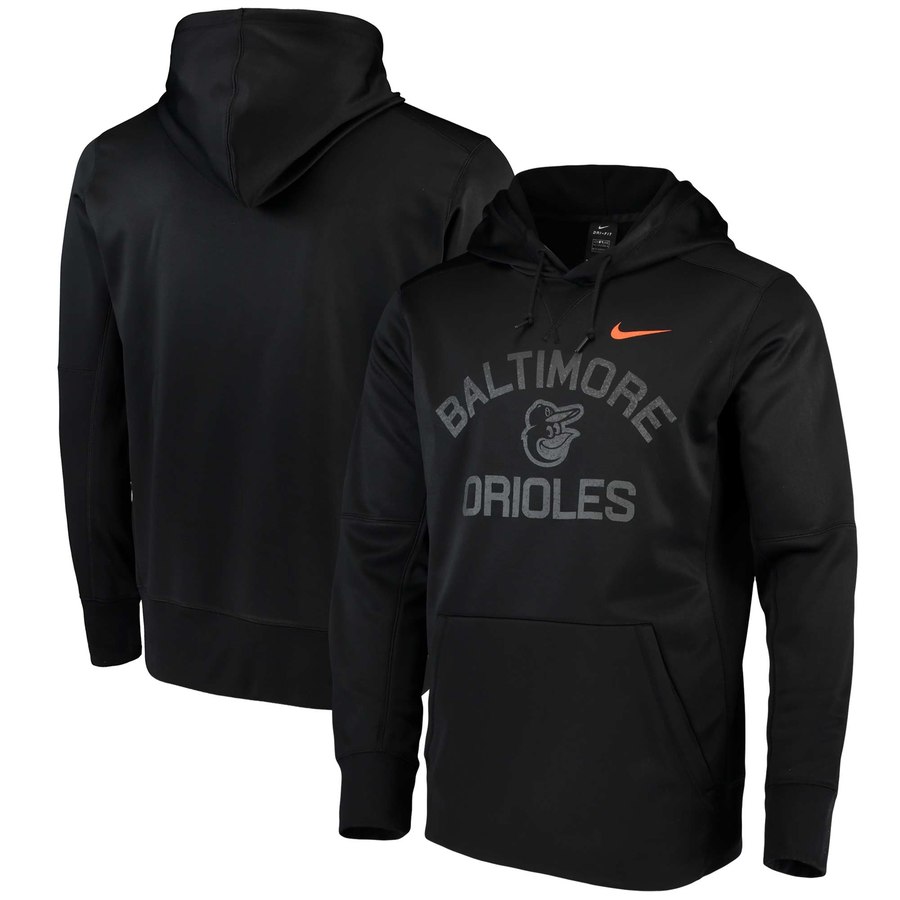 Outstanding Baltimore Orioles Nike Therma Pullover Hoodie Black