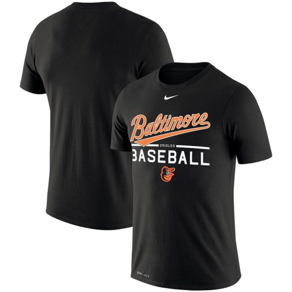 Outstanding Baltimore Orioles Nike Wordmark Practice Performance T Shirt Black
