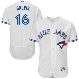 Outstanding Blue Jays #16 Freddy Galvis White Flexbase Authentic Collection Stitched MLB Jersey