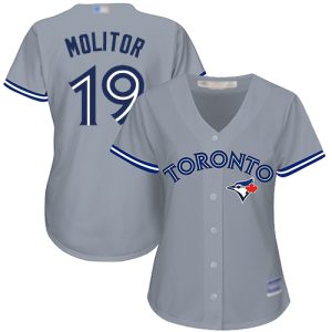 Outstanding Blue Jays #19 Paul Molitor Grey Road Women's Stitched MLB Jersey Retailers boost your inventory Order now to meet customer demand