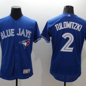 Outstanding Blue Jays #2 Troy Tulowitzki Blue Flexbase Authentic Collection Stitched MLB Jersey