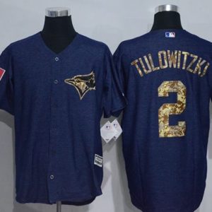 Outstanding Blue Jays #2 Troy Tulowitzki Denim Blue Salute to Service Stitched MLB Jersey