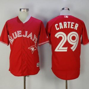 Outstanding Blue Jays #29 Joe Carter Red New Cool Base Canada Day Stitched MLB Jersey