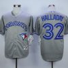 Outstanding Blue Jays #32 Roy Halladay Grey Cool Base Stitched MLB Jersey