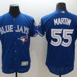Outstanding Blue Jays #55 Russell Martin Blue Flexbase Authentic Collection Stitched MLB Jersey