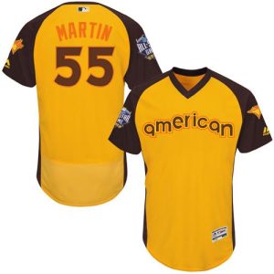 Outstanding Blue Jays #55 Russell Martin Gold Flexbase Authentic Collection 2016 All Star American League Stitched MLB Jersey