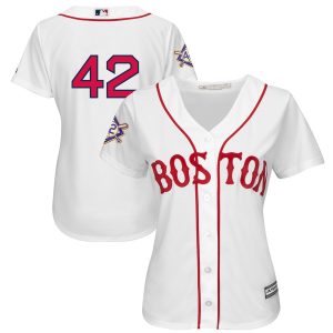 Outstanding Boston Red Sox #42 Majestic Women's 2019 Jackie Robinson Day Official Cool Base Jersey White Sports fans this is your chance Order soon to be part of the action