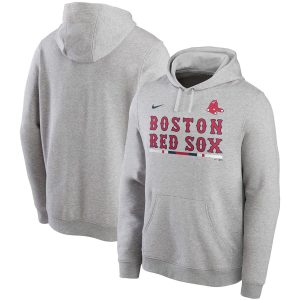 Outstanding Boston Red Sox Nike Color Bar Club Pullover Hoodie Gray