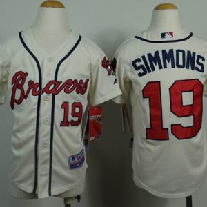 Outstanding Braves #19 Andrelton Simmons Cream Cool Base Stitched Youth MLB Jersey Hurry Exclusive offer Place your order immediately for a great jersey