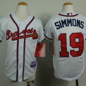 Outstanding Braves #19 Andrelton Simmons White Cool Base Stitched Youth MLB Jersey Sports fans this is your chance Order soon to be part of the action