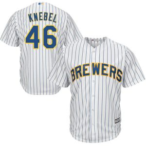 Outstanding Brewers #46 Corey Knebel White Strip Cool Base Stitched Youth MLB Jersey For a short time available Grab yours quickly to own a team jersey