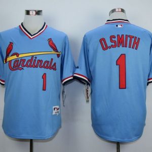 Outstanding Cardinals #1 Ozzie Smith Blue 1982 Turn Back The Clock Stitched MLB Jersey