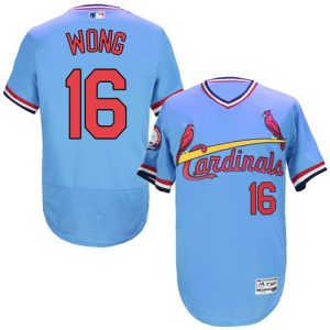 Outstanding Cardinals #16 Kolten Wong Light Blue Flexbase Authentic Collection Cooperstown Stitched MLB Jersey