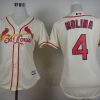 Outstanding Cardinals #4 Yadier Molina Cream Alternate Women's Stitched MLB Jersey Act fast Only a few left Secure yours today