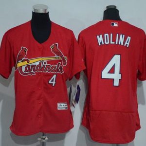 Outstanding Cardinals #4 Yadier Molina Red Flexbase Authentic Women's Stitched MLB Jersey Be among the first buyers Order now to enjoy top notch quality