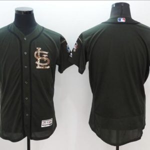 Outstanding Cardinals Blank Green Flexbase Authentic Collection Salute to Service Stitched MLB Jersey