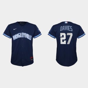 Outstanding Chicago Cubs #27 Zach Davies Youth Nike 2021 City Connect Navy MLB Jersey Limited stock Order now to show your love for your team