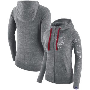 Outstanding Chicago Cubs Nike Women's Vintage Full Zip Hoodie Gray Retailers boost your inventory Order now to meet customer demand