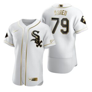 Outstanding Chicago White Sox #79 Jose Abreu White Nike Men's Authentic Golden Edition MLB Jersey