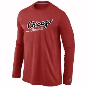 Outstanding Chicago White Sox Long Sleeve MLB T Shirt Red
