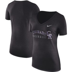 Outstanding Colorado Rockies Nike Women's Tri Blend Practice T Shirt Black