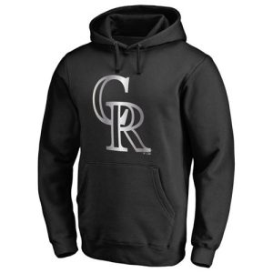 Outstanding Colorado Rockies Platinum Collection Pullover Hoodie Black