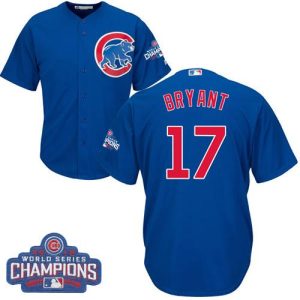 Outstanding Cubs #17 Kris Bryant Blue Alternate 2016 World Series Champions Stitched Youth MLB Jersey Limited stock Order now to show your love for your team