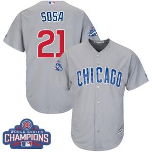 Outstanding Cubs #21 Sammy Sosa Grey Road 2016 World Series Champions Stitched Youth MLB Jersey With high demand Don't miss out Order now to wear your team colors