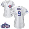 Outstanding Cubs #9 Javier Baez White(Blue Strip) Home 2016 World Series Champions Women's Stitched MLB Jersey Collectors this is a must have Add it to your collection by ordering