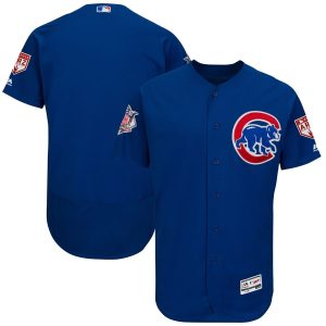 Outstanding Cubs Blank Blue 2019 Spring Training Flex Base Stitched MLB Jersey