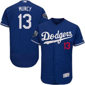 Outstanding Dodgers #13 Max Muncy Blue Flexbase Authentic Collection 2017 World Series Bound Stitched MLB Jersey