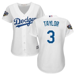 Outstanding Dodgers #3 Chris Taylor White Home 2018 World Series Women's Stitched MLB Jersey Act fast Only a few left Secure yours today