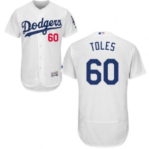 Outstanding Dodgers #60 Andrew Toles White Flexbase Authentic Collection Stitched MLB Jersey