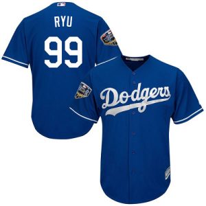 Outstanding Dodgers #99 Hyun Jin Ryu Blue Cool Base 2018 World Series Stitched Youth MLB Jersey Sports fans this is your chance Order soon to be part of the action