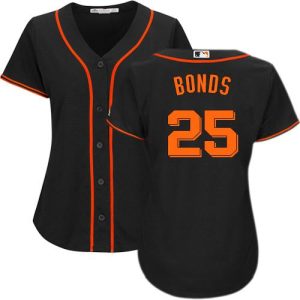 Outstanding Giants #25 Barry Bonds Black Alternate Women's Stitched MLB Jersey Retailers boost your inventory Order now to meet customer demand