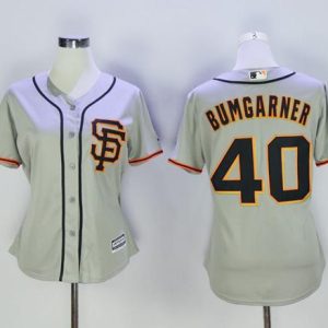 Outstanding Giants #40 Madison Bumgarner Grey Women's Road 2 Stitched MLB Jersey Retailers boost your inventory Order now to meet customer demand
