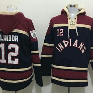 Outstanding Guardians #12 Francisco Lindor Black Sawyer Hooded Sweatshirt MLB Hoodie
