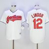 Outstanding Guardians #12 Francisco Lindor White New Cool Base Stitched MLB Jersey