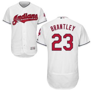 Outstanding Guardians #23 Michael Brantley White Flexbase Authentic Collection Stitched MLB Jersey