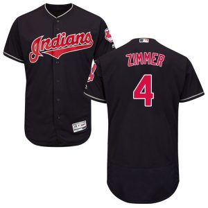 Outstanding Guardians #4 Bradley Zimmer Navy Blue Flexbase Authentic Collection Stitched MLB Jersey
