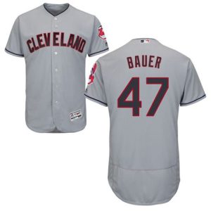Outstanding Guardians #47 Trevor Bauer Grey Flexbase Authentic Collection Stitched MLB Jersey