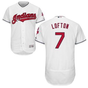 Outstanding Guardians #7 Kenny Lofton White Flexbase Authentic Collection Stitched MLB Jersey