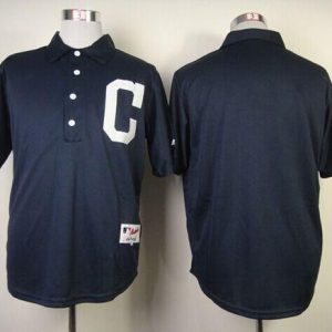 Outstanding Guardians Blank Navy Blue 1902 Turn Back The Clock Stitched MLB Jersey