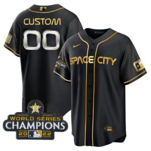 Outstanding Houston Astros Active Player Custom Black Gold 2022 World Series Champions Stitched Men's Nike MLB Jersey