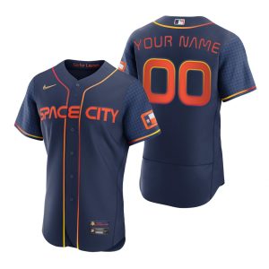Outstanding Houston Astros Custom Diaz Navy Men's Nike Authentic 2022 City Connect MLB Jersey