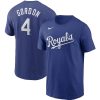 Outstanding Kansas City Royals #4 Alex Gordon Nike Name & Number T Shirt Royal Collectors this is a must have Add it to your collection by ordering