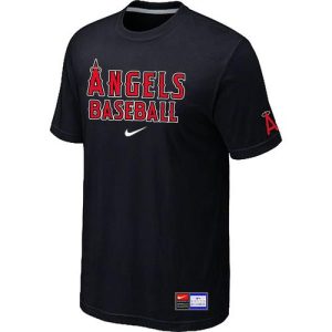 Outstanding Los Angeles Angels Nike Short Sleeve Practice MLB T Shirt Black