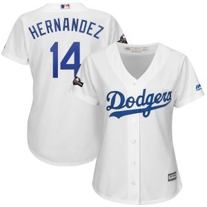 Outstanding Los Angeles Dodgers #14 Enrique Hernandez Majestic Women's 2019 Postseason Home Official Cool Base Player Jersey White With high demand Don't miss out Order now to wear your team colors